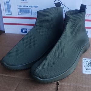 Marc Ecko Men's Unltd Mesh High Top Dark Green Sz-9.5